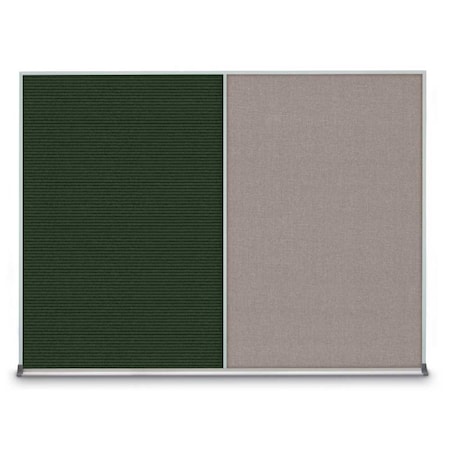 United Visual Products Triple Door Radius Corkboard, 72"X36", B UV8005-BLACK-CLOUD